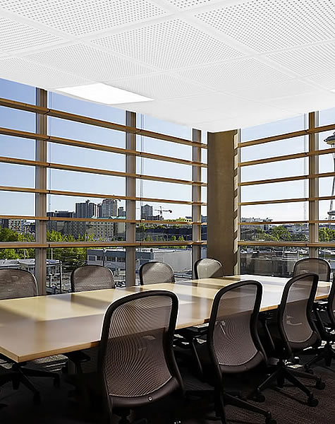 Perforated sound-absorbing gypsum ceiling